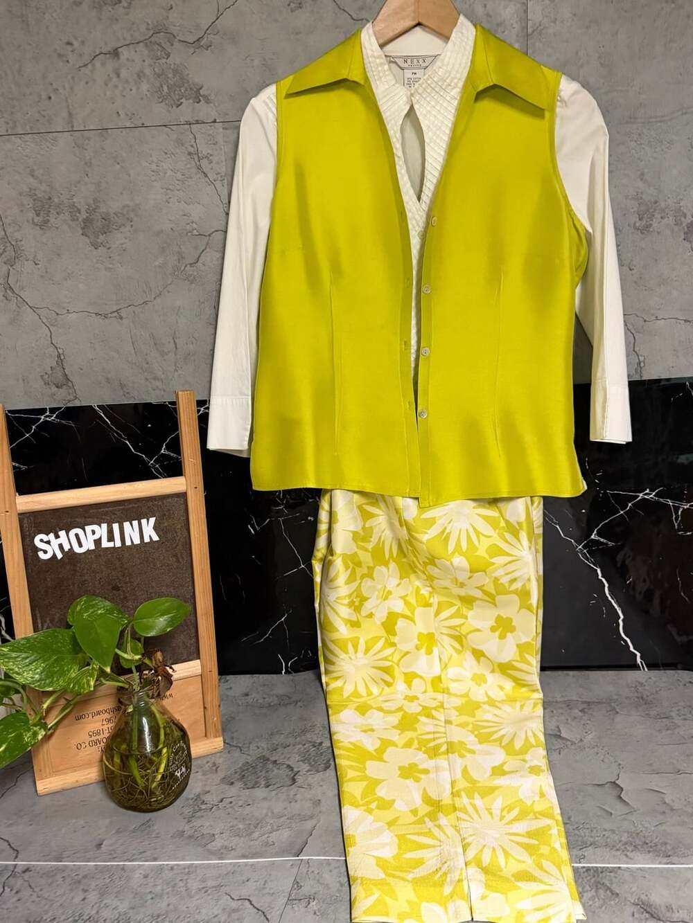 3pc Floral Print Brocade Peplum Jkt pants Suit -